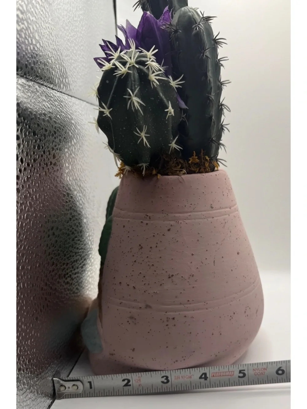 1980s Southwestern-style ceramic cactus planter artificial arrangement